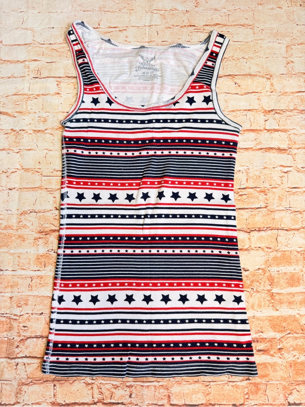 Faded Glory | Y2K 4th of July Patriotic Ribbed Tank Top Wife Beater